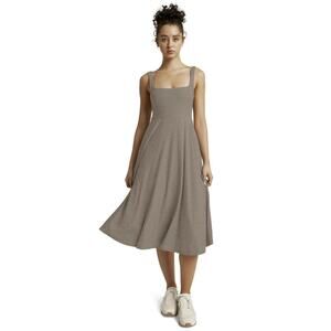 Beyond Yoga tan Featherweight square neck dress size S